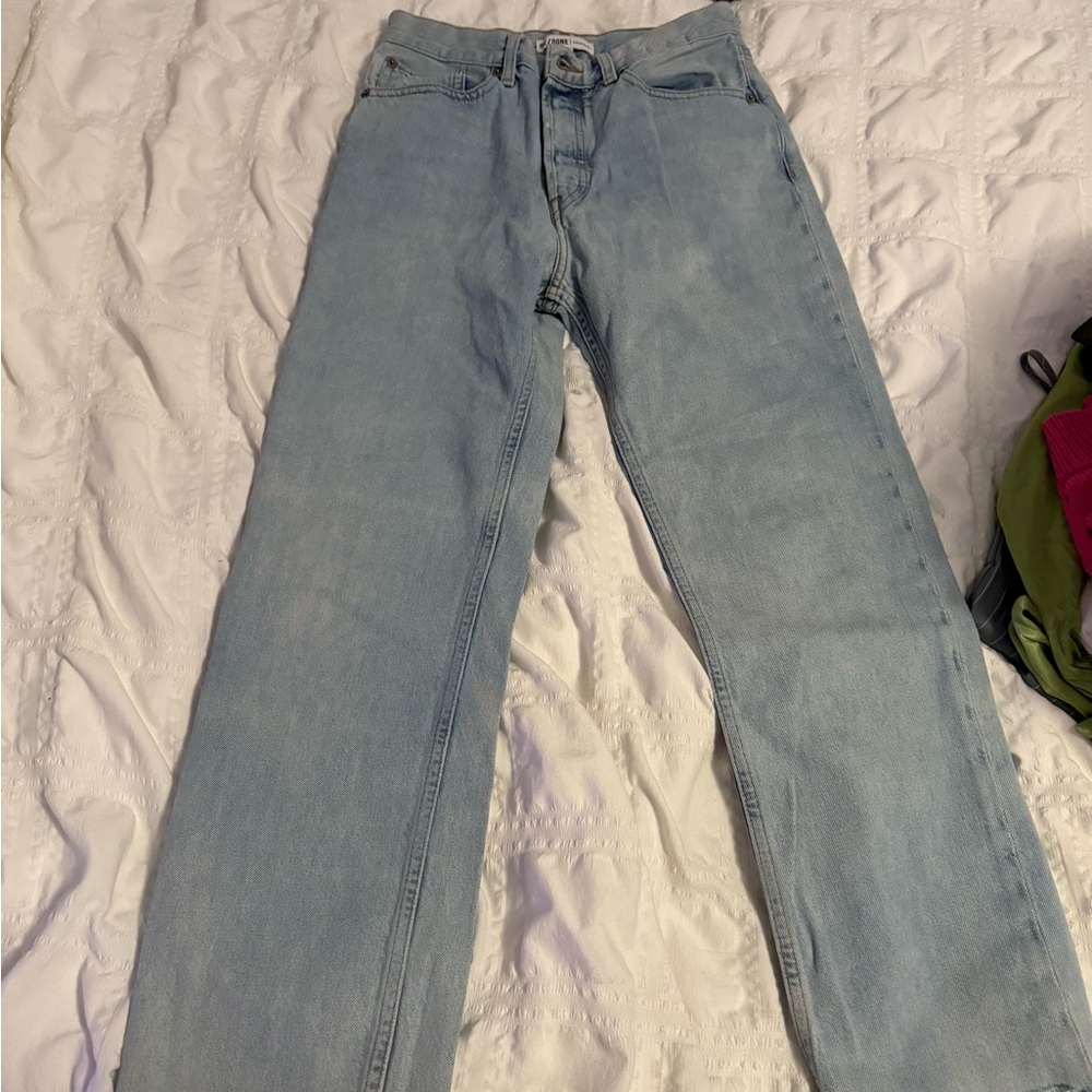 Re/Done Women's Straight Leg Jeans - Light Blue